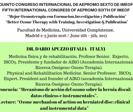 Quinto congresso mondiale di Ozono Terapia: il Prof. Dario Apuzzo unico relatore italiano