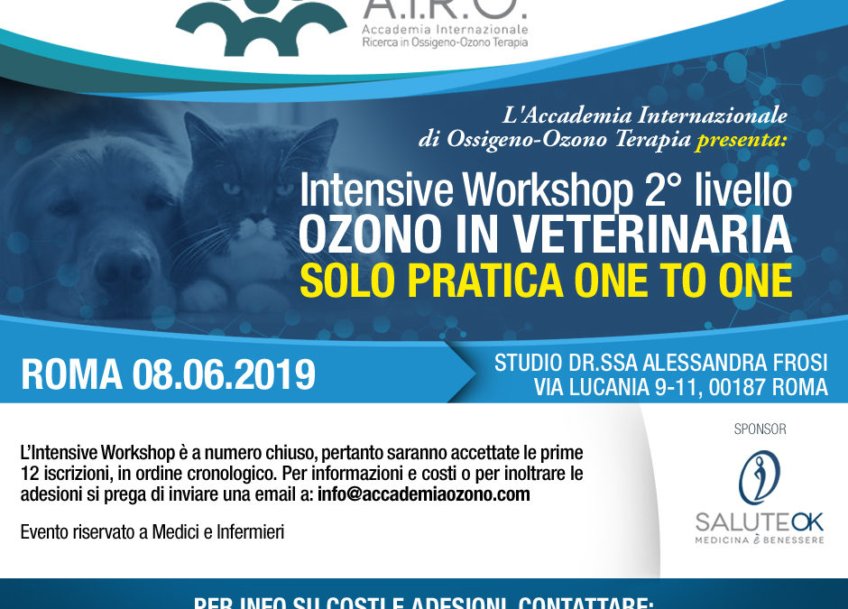 IWS 2° livello OZONO IN VETERINARIA SOLO PRATICA ONE TO ONE ROMA 08.06.2019