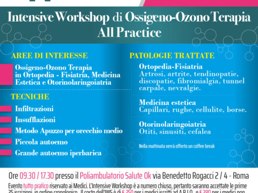 A.I.R.O.: Intensive Workshop di Ossigeno-Ozono Terapia All Practice - Roma 07.05.2024