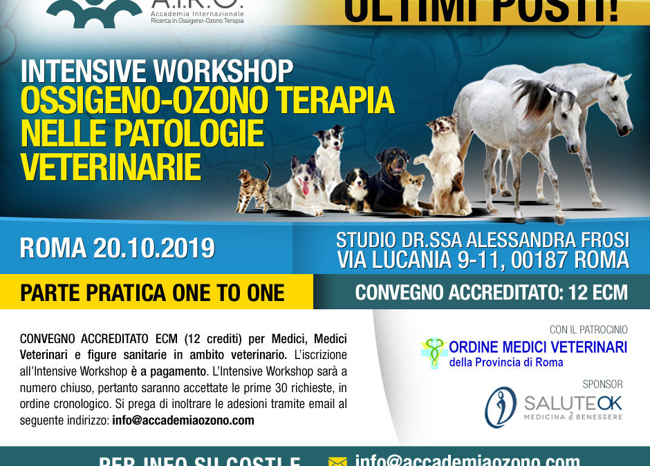 IWS OSSIGENO-OZONO TERAPIA NELLE PATOLOGIE VETERINARIE – ROMA 20.10.2019