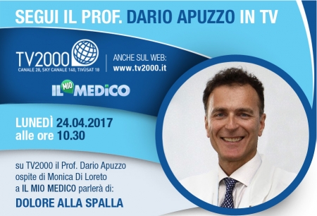 Dolori di spalla: i consigli del Presidente Apuzzo in diretta lunedì 24.04 su Il Mio Medico