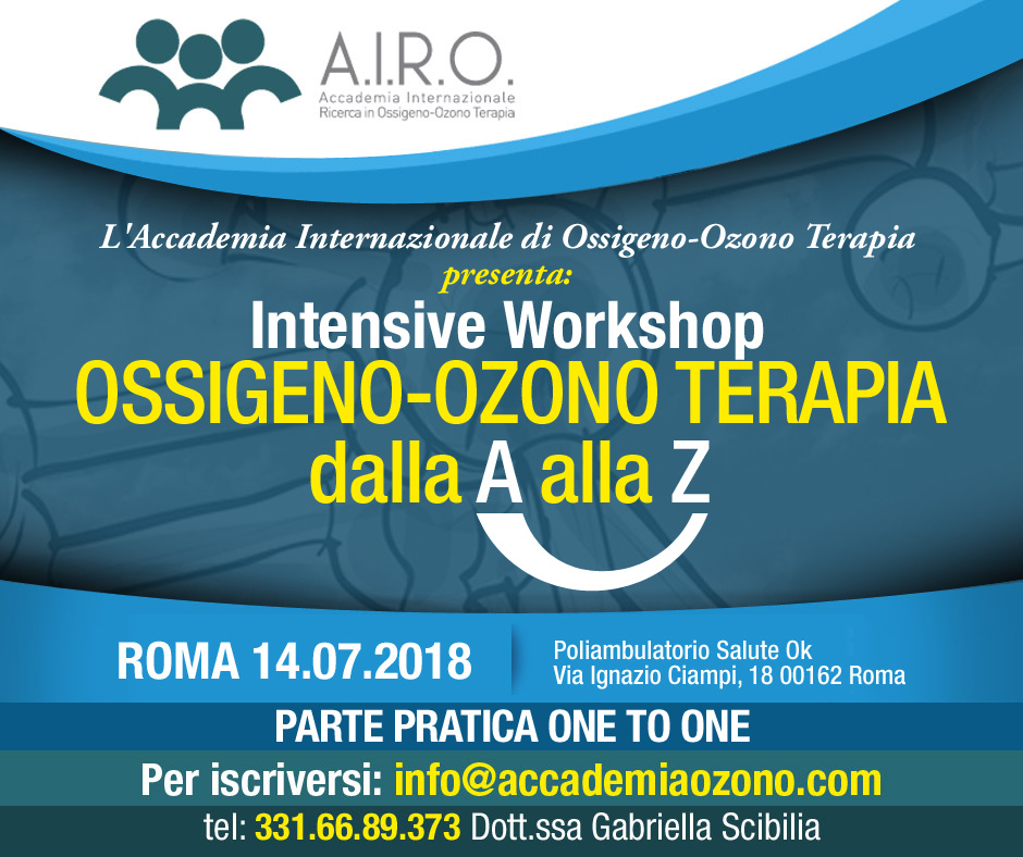 IWS: OSSIGENO-OZONO TERAPIA dalla A alla Z – Roma 14.07.2018